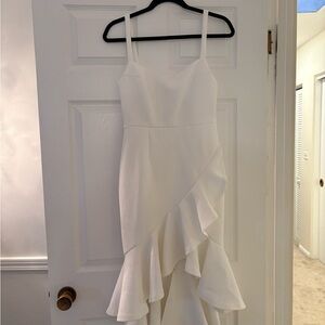Elegant White Ruffle Dress
